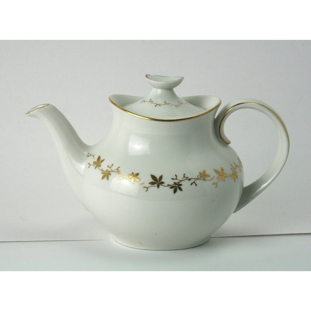 Royal Doulton Citadel Teapot TC1003 English Translucent China Gold Leaf Vine